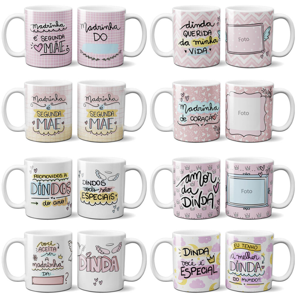 Artes Canecas Dindo Dinda Frases Pandoca Mockups Sublimação