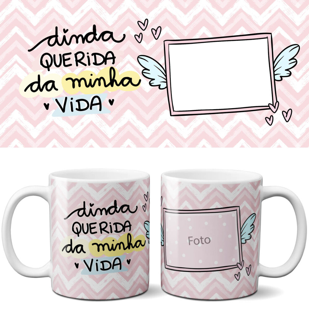 Artes Canecas Dindo Dinda Frases Pandoca Mockups Sublimação