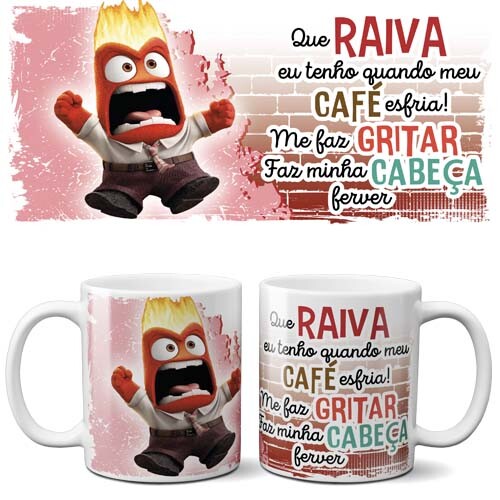 Estampas Filme Divertida Mente Sublimação Canecas Pack 1