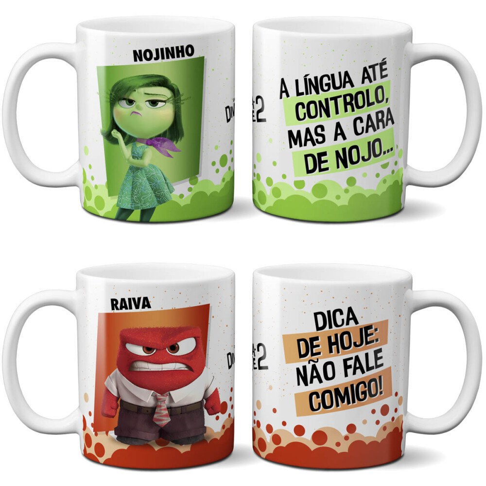 Pack 13 Artes Canecas Divertida Mente Sublimação Pack 2