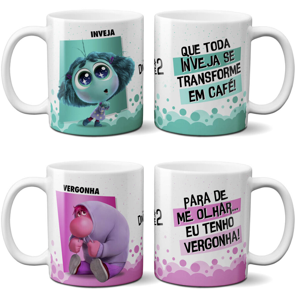 Pack 13 Artes Canecas Divertida Mente Sublimação Pack 2
