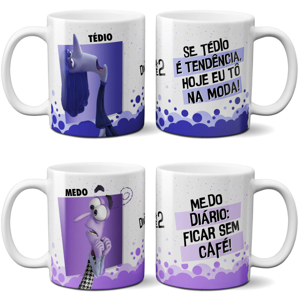 Pack 13 Artes Canecas Divertida Mente Sublimação Pack 2