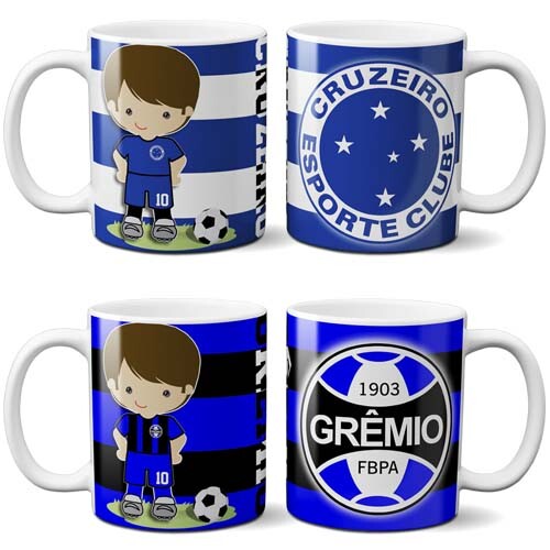 Pack 20 Artes Canecas Times Futebol Bonequinhos Mockups