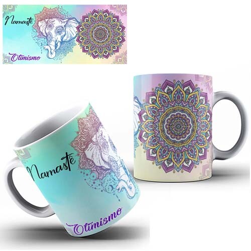 Artes Canecas Mandalas Namastê Sublimação Mockups Editáveis