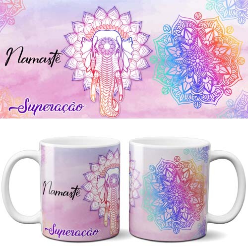 Pacote Artes Estampas Canecas Namastê Mandalas Editáveis