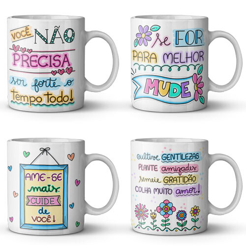 Artes Frases Motivacionais Sublimação Canecas Mockups Png