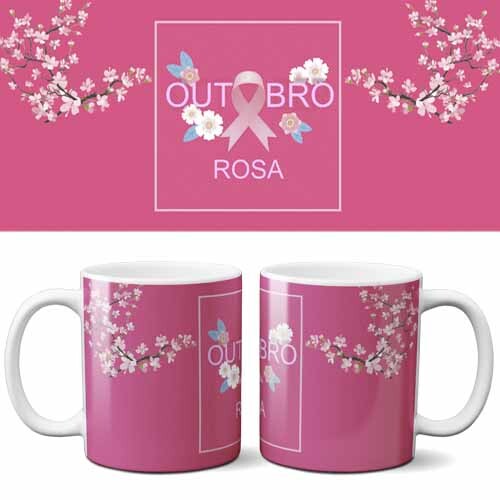 Pacote 50 Artes Canecas Outubro Rosa Sublimação Mockups
