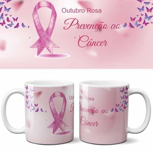 Artes Canecas Outubro Rosa Editáveis Corel Png Sublimação