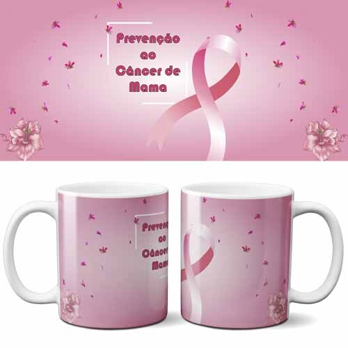 Artes Canecas Outubro Rosa Editáveis Corel Png Sublimação