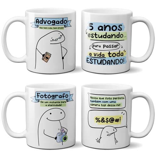 Estampas Profissões Sublimação Canecas Flork 50 Artes Mockup