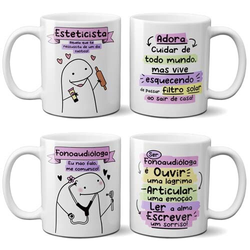 Estampas Profissões Sublimação Canecas Flork 50 Artes Mockup
