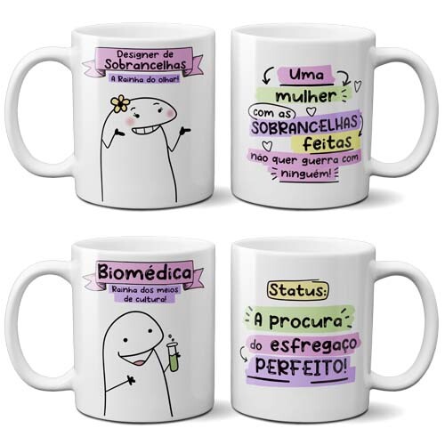 Estampas Profissões Sublimação Canecas Flork 50 Artes Mockup