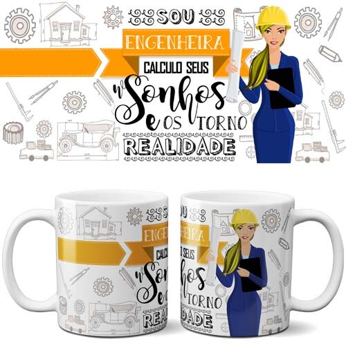 Pack Artes Editáveis Canecas Profissões Mockups Sublimação