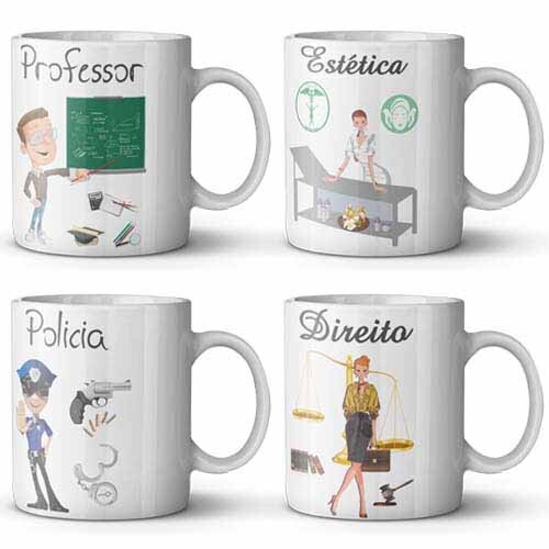 Pacote 100 Artes Sublimação Canecas Profissões Corel