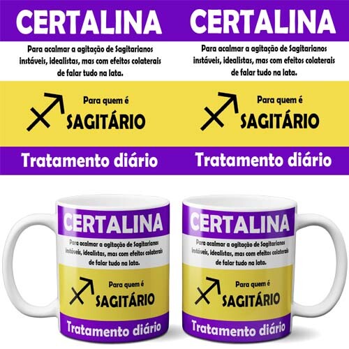 Artes Editáveis Canecas Sublimação Signos Divertidos Mockups