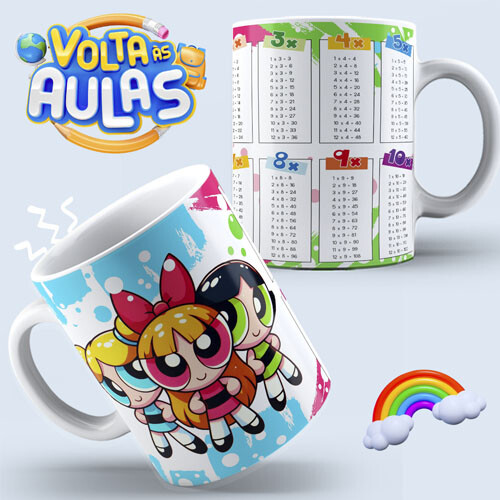 Artes Sublimação Canecas Tabuadas Editáveis Mockups