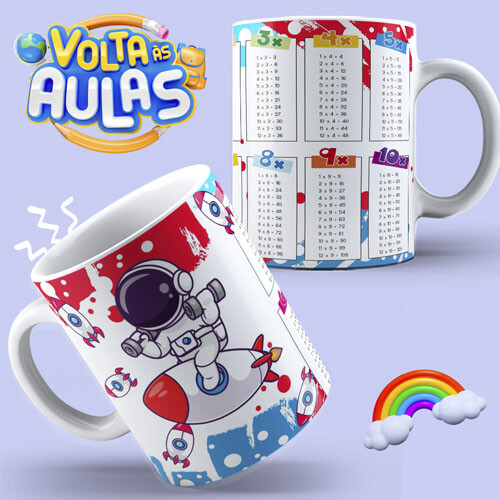 Artes Sublimação Canecas Tabuadas Editáveis Mockups