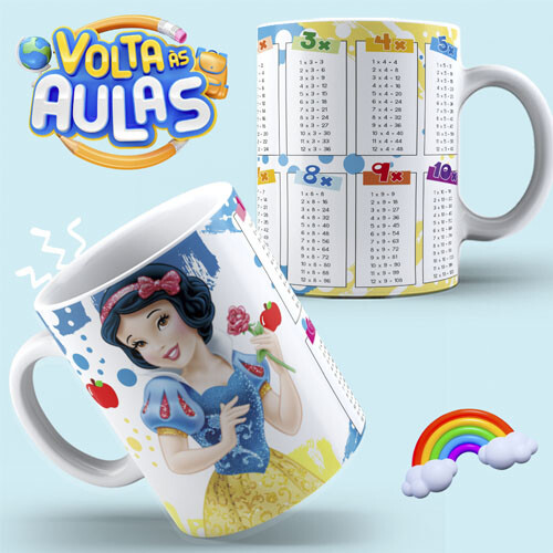 Pacote Artes Canecas Volta às Aulas Tabuadas Editáveis