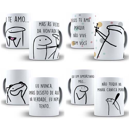 Artes Sublimação Canecas Flork Meme Editáveis Corel Png