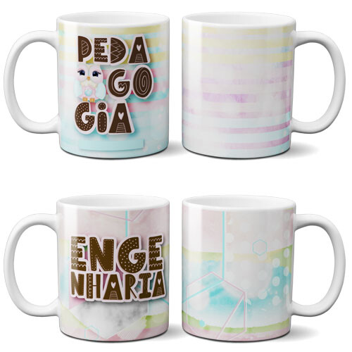 Pacote Artes Delicadas Canecas Profissões Mockups Sublimação