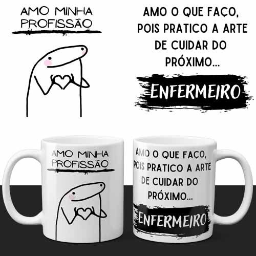 Artes Canecas Flork Profissões Editáveis Corel Mockups