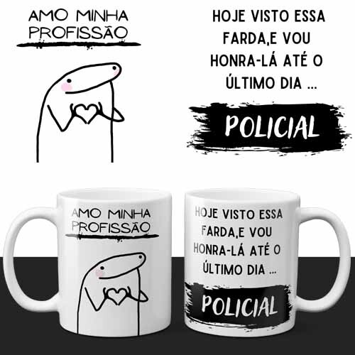 Artes Canecas Flork Profissões Editáveis Corel Mockups