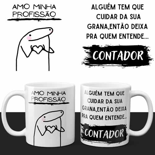 Artes Canecas Flork Profissões Editáveis Corel Mockups