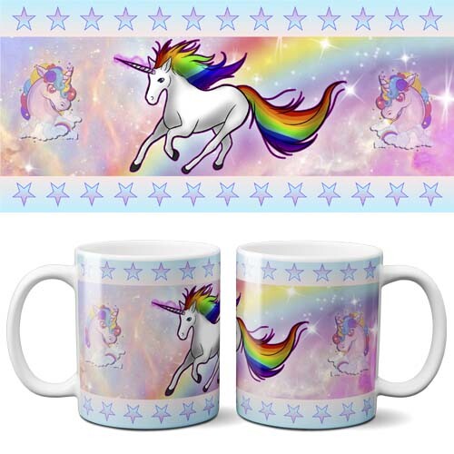 Artes Prontas Canecas Chinelos Unicórnios Sublimação