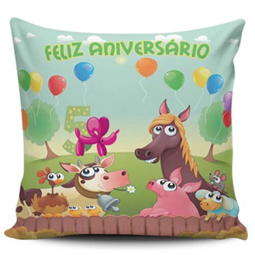 Artes Parabéns Aniversário Estampas Editáveis Almofadas