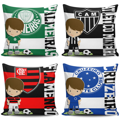 Pacote 20 Artes Almofadas Times Futebol Bonequinhos Mockups