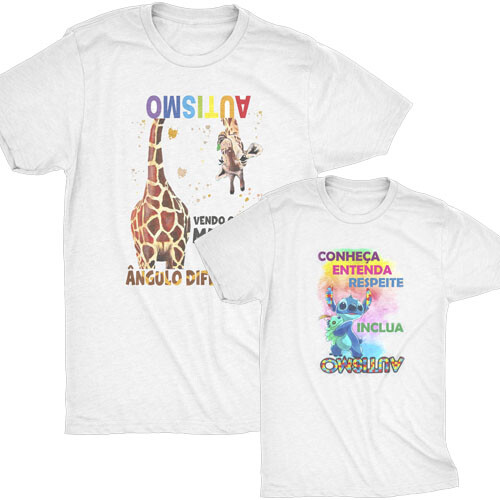 Pacote 50 Artes Estampas Camisetas Autista Autismo Editáveis