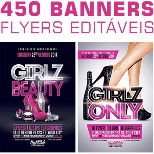Flyers Banners Posters Editáveis Psd Cartazes 450 Artes