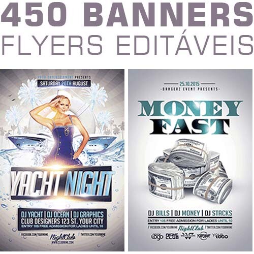 Flyers Banners Posters Editáveis Psd Cartazes 450 Artes