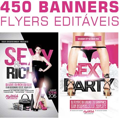 Artes Banners Flyers Editáveis 450 Modelos Variados