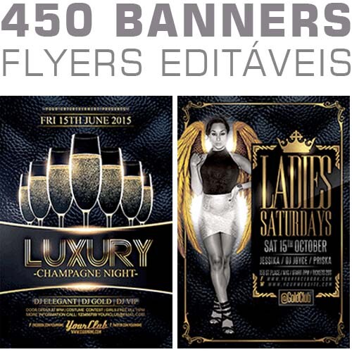 Artes Banners Flyers Editáveis 450 Modelos Variados