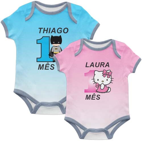 Vetores Mesversário Artes Sublimação Body Baby Editáveis