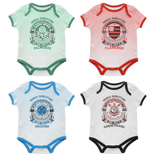 Artes Editáveis Body Baby Times Futebol Sublimação Mockups