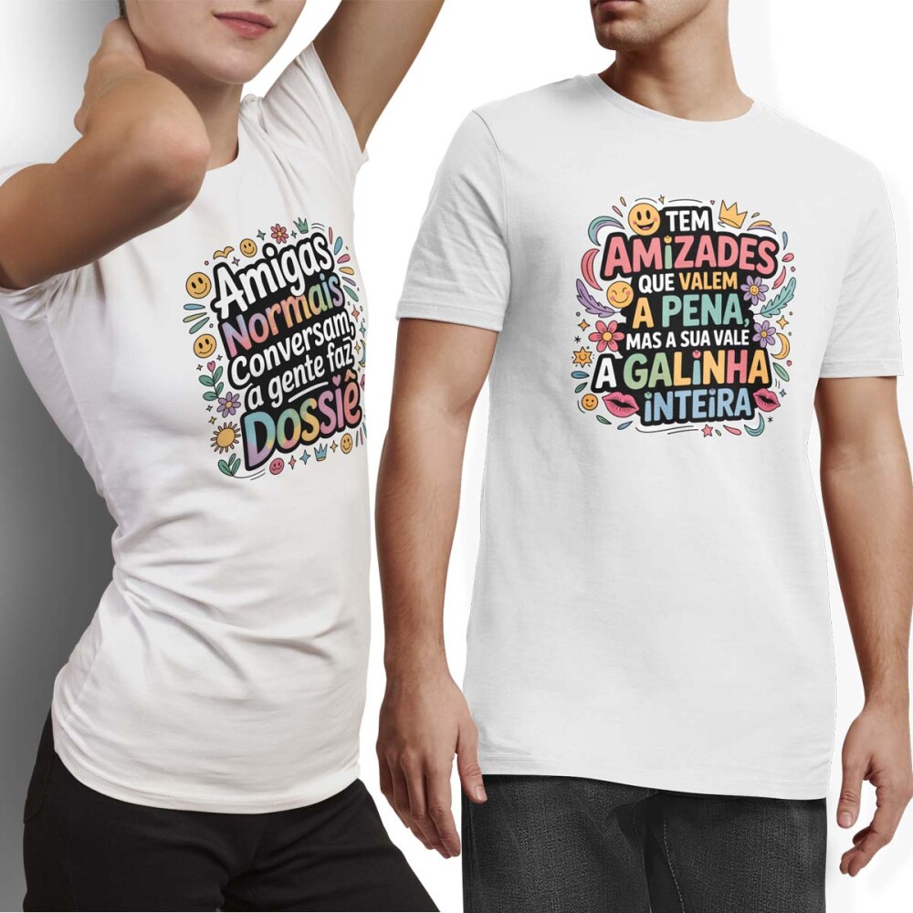 Estampas Camisetas Dia Amizade Sublimação Artes Frases Amigas
