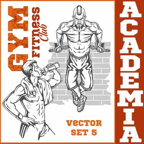 Pacote Artes Vetores Camisetas Fitness Academia Sublimação