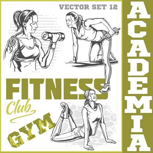 Pacote Artes Vetores Camisetas Fitness Academia Sublimação