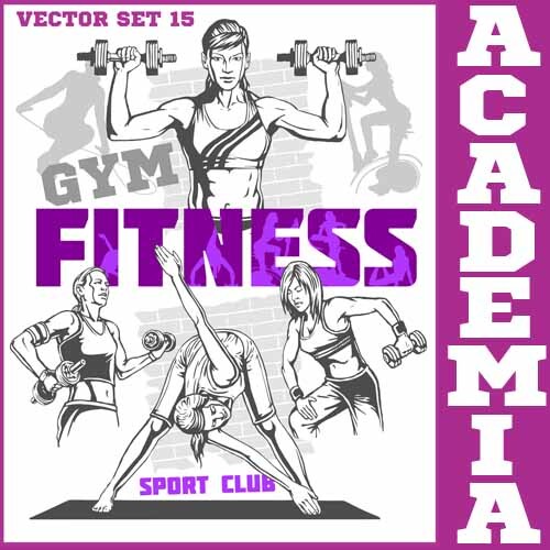 Pacote Artes Vetores Camisetas Fitness Academia Sublimação