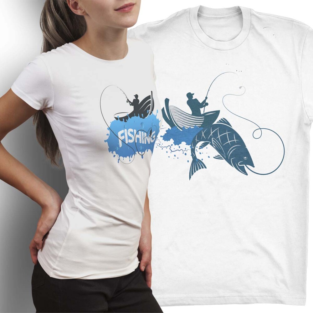 Pacote Artes Eps Photoshop Pesca Pescaria Camisetas Editável