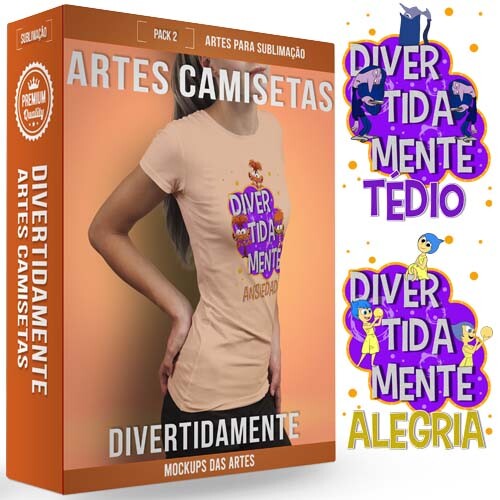 Pack 10 Artes Divertida Mente Pack2 Camisetas Sublimação