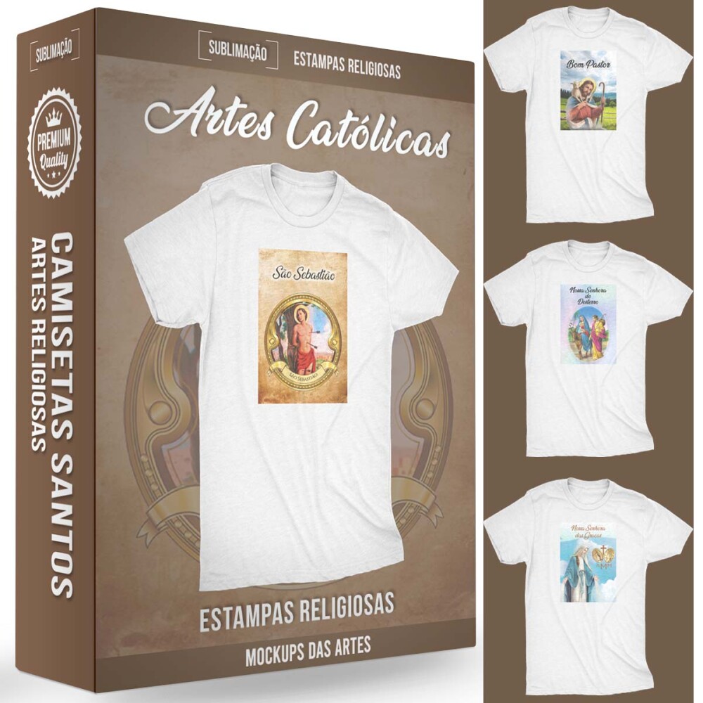 Pacote Artes Católicas Sublimação Camisetas Religiosas