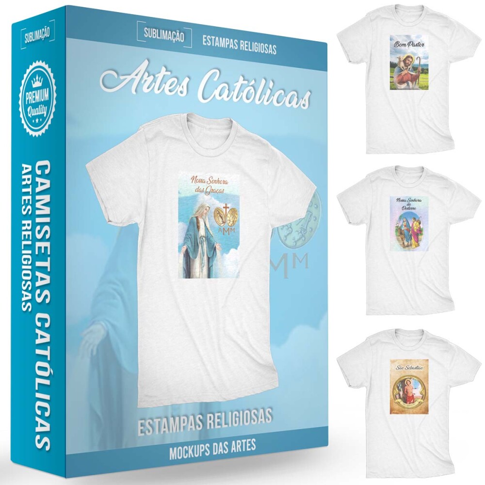 Artes Camisetas Religiosas Católicas Santos Sublimação
