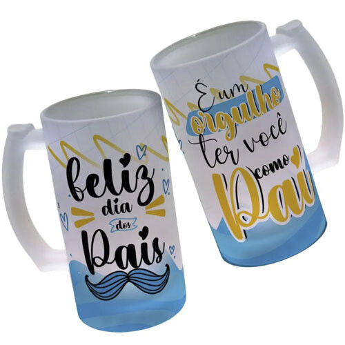 Artes Canecas Chopp Dia dos Pais Sublimação Editáveis Mockups