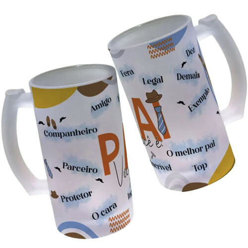 Artes Canecas Chopp Dia dos Pais Sublimação Editáveis Mockups