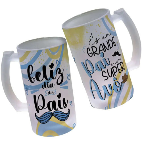 Estampas Artes Canecas Chopp Dia dos Pais Sublimação Editáveis