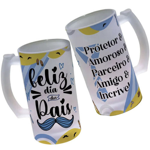 Pack Artes Canecas Chopp Dia dos Pais Sublimação Editáveis Moc