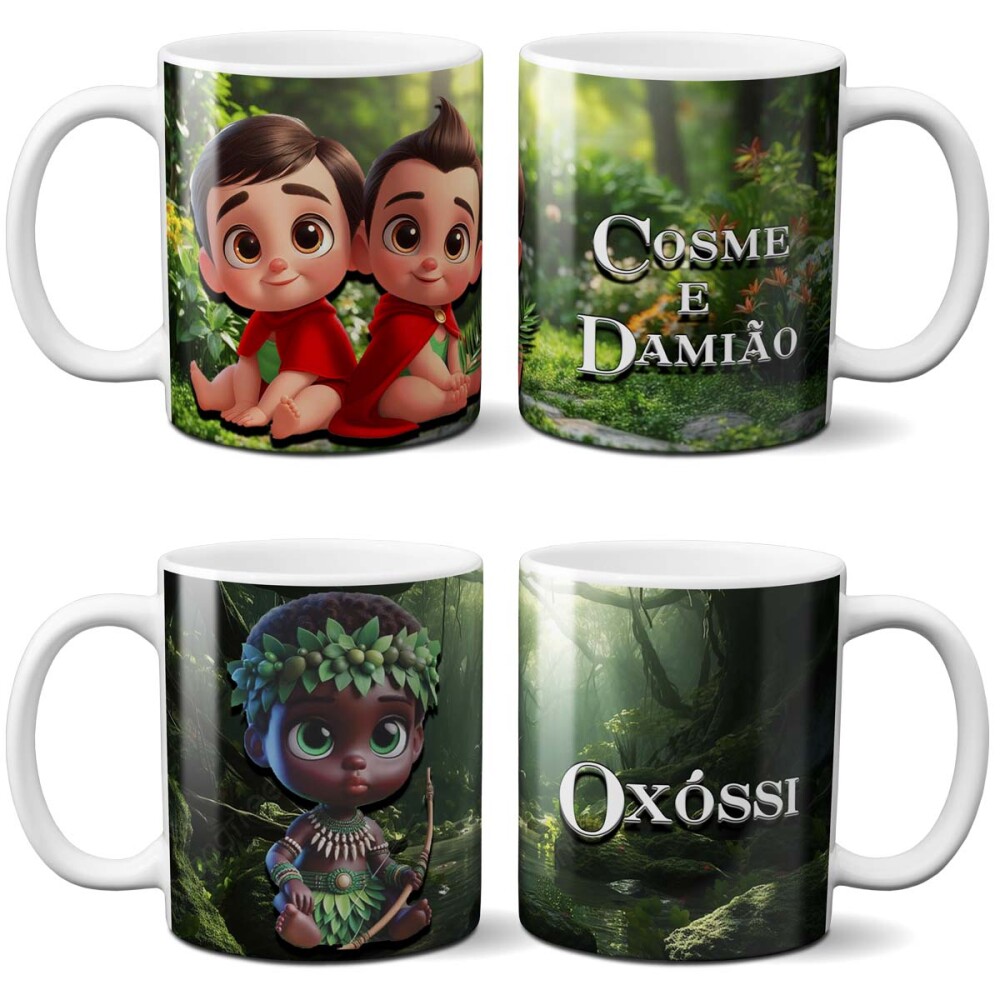 Artes Sublimação Canecas Orixás Umbanda Baby Cute Mockups